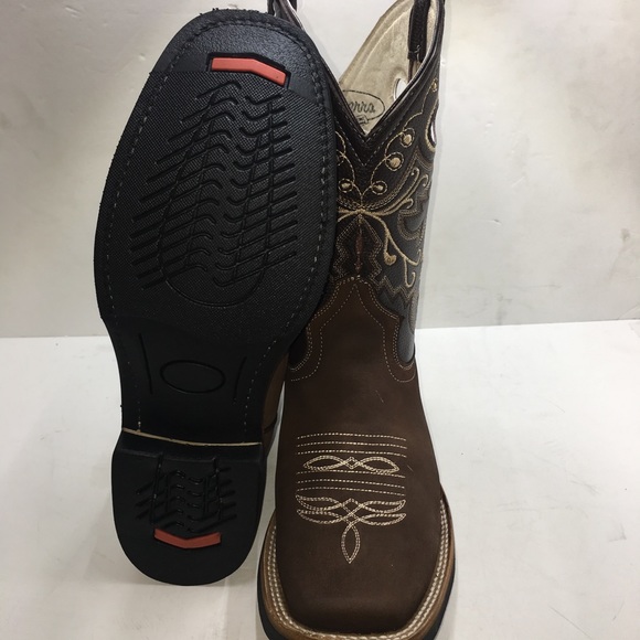 Women’s Western Cowgirl Rodeo Brown Boots Leather Handmaede Bota mujer de piel - Picture 7 of 8